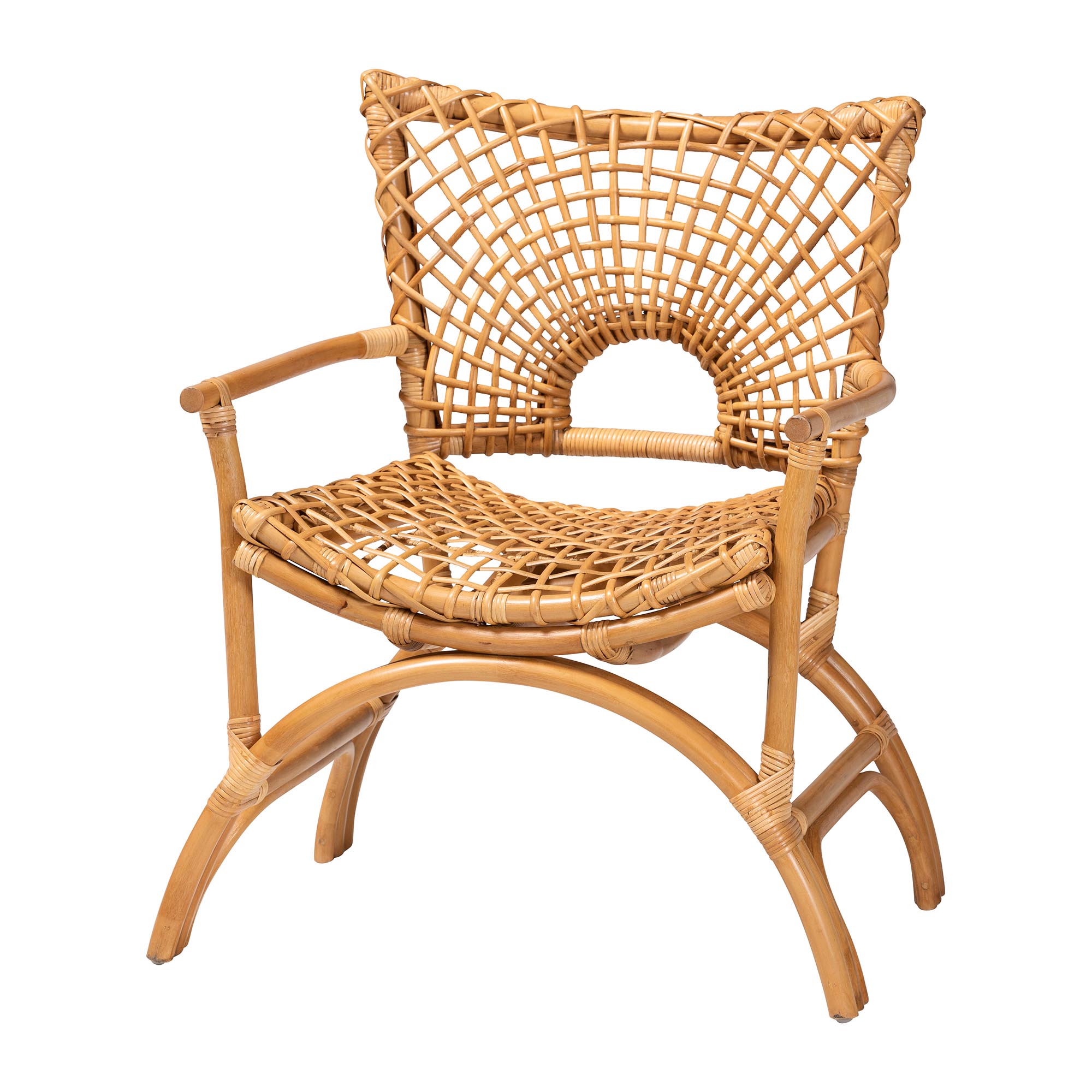 bali & pari Mamba Bohemian Natural Rattan Arm Chair